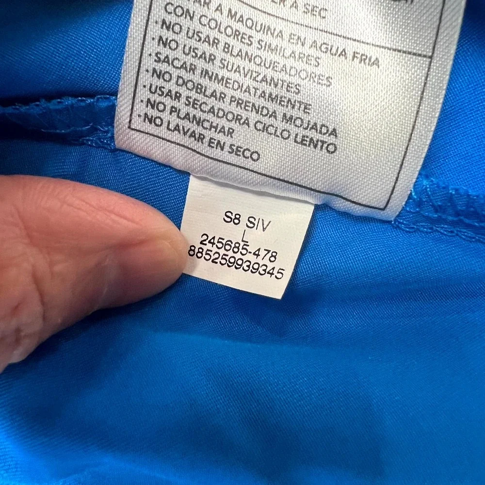 Nike Track Jacket Boys Large Blue Swoosh Logo Full Zip Sleeve Mock Neck Running